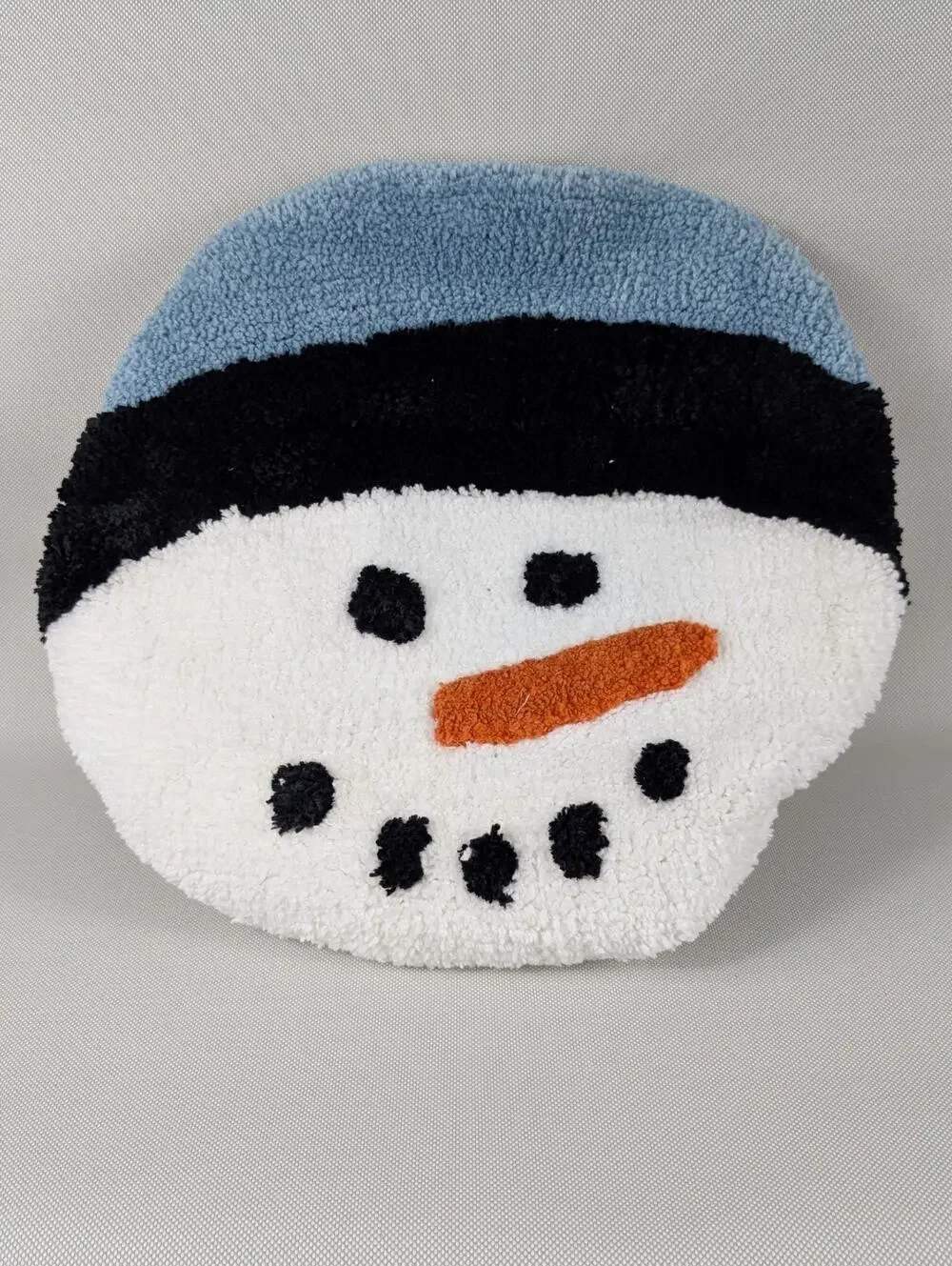 Vintage Snowman Bathroom Toilet Seat Cover Christmas Decor Estate Find